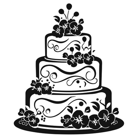 wedding cake icon in trendy flat designのイラスト素材