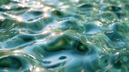 Abstract background. shades of green shiny substance that reflects like a mirror.の素材