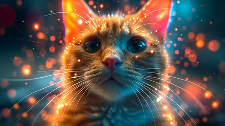 cat surrounded by photoluminescent quantum yields.の素材