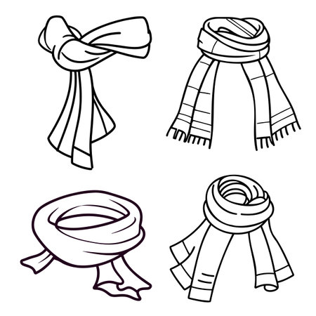 Set of black and white scarf logos.のイラスト素材