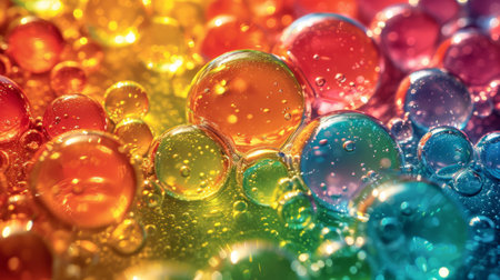 abstract background colorful transparent bubbles.の素材