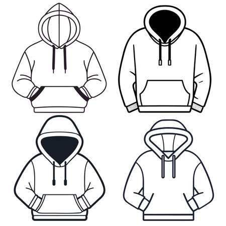 black and white logo hoodie set.のイラスト素材