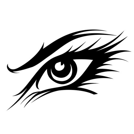 Woman eye on white background. logo. Eyes art.のイラスト素材
