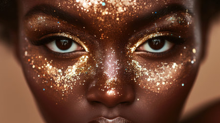 African American woman with diamond skin.の素材