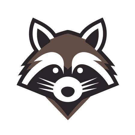 simple illustration of raccoon head logo and icon, clip art vectorのイラスト素材