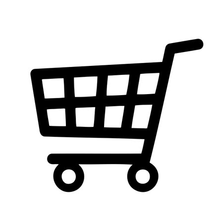Shopping Cart Silhouette in Black and Whiteのイラスト素材