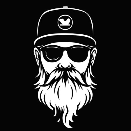 Trendy Santa Claus with Star Cap and Shadesのイラスト素材