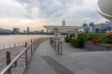 Singapore - June 13,2014   Marina Bay Sands Hotel  One of the most extravagant hotel in the world, the wonder of Singapore is the boat-shape Marina Bay Sands のeditorial素材