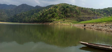 The texture of the water in the forestの写真素材