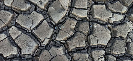 Dry soil in rivers and canals