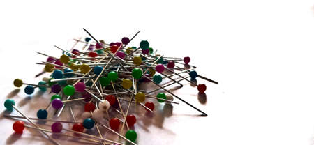 many needles on a white backgroundの写真素材