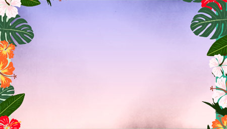 Hibiscus flower summer background with space for your text.