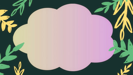 Frame with leaves on dark background. Vector illustration. Can be used as a greeting card, wedding invitation, birthday card.の写真素材