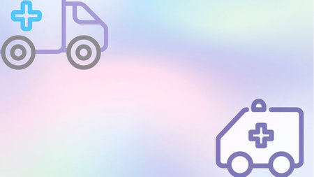 Ambulance on blurred background. Medical background. Vector illustration.の写真素材