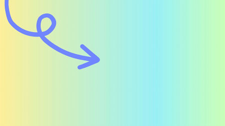 Illustration of a blue arrow on a multicolored background.の素材