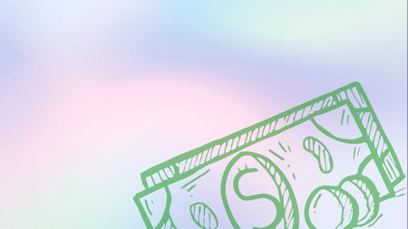Illustration of a dollar banknote on a soft blurred background.の写真素材