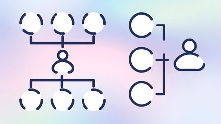 Conceptual image with a scheme of the organization of people.の写真素材