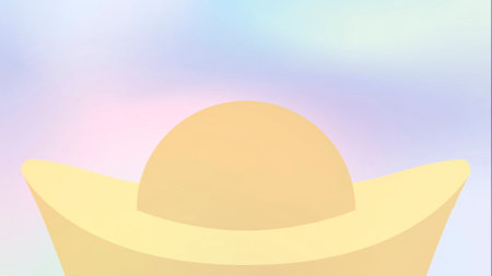 Illustration of a yellow sun hat against a pastel colored backgroundの写真素材
