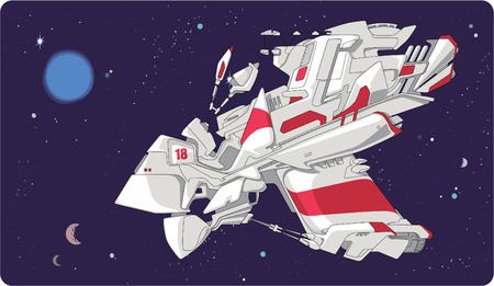 Concept of the spacecraft. The abstract construction. A hint at fantastic space ships. のイラスト素材