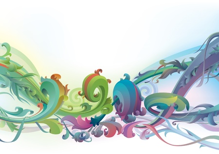 The vector background with floral  motifs  のイラスト素材