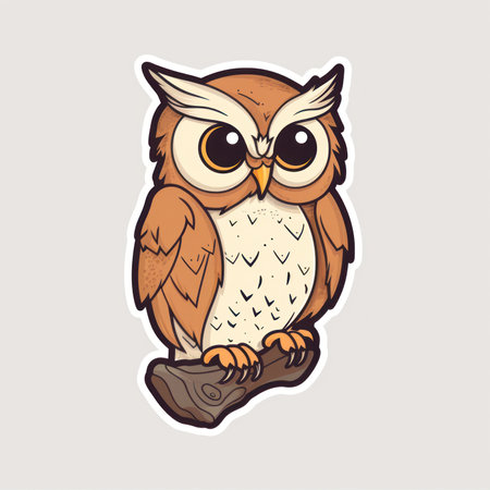 Owl. vector illustration. isolated on a white background.の素材