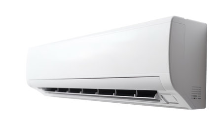 Air conditioner isolated on white background. 3d render illustration.の素材