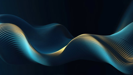 3D rendering of abstract wavy background. Futuristic technology style.の素材