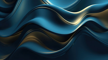 abstract blue background with smooth lines in it. 3d renderingの素材