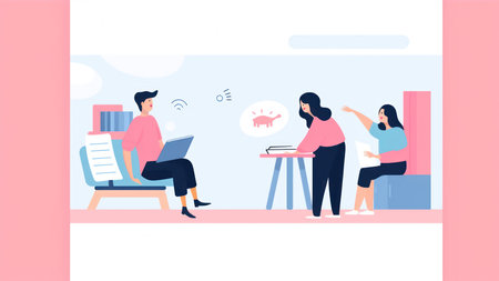 people in the office. Vector illustration in a flat style. work from home.の素材
