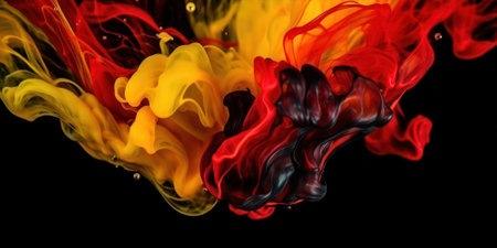 Abstract background from multi-colored smoke on a black background. texture for designの素材