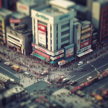 Top view of Tokyo street.の素材