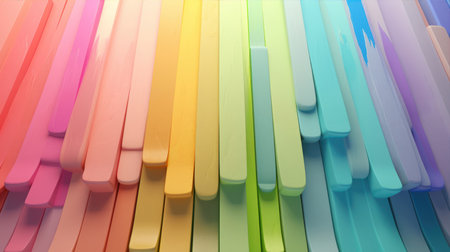 Colorful abstract background with diagonal stripes. 3d render illustration.の素材