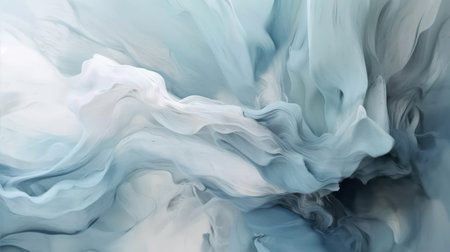 abstract background with blue and white paint mixing in water, digitally createdの素材