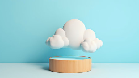 3d rendering of minimal product display podium for mock up presentation.の素材