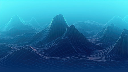 landscape with mountains. 3d vector illustration. abstract background.の素材