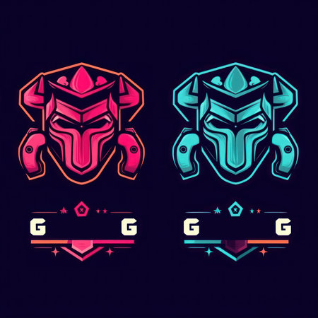 Vector illustration of a robot head in neon style. vector illustration.の素材