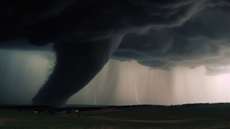 A storm is coming in the countryside of New Jersey, USA.の素材