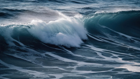 beautiful seascape. Blue ocean wave close-up.の素材