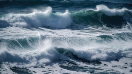 Waves in the Atlantic Ocean, Tenerife, Canary Islands, Spainの素材