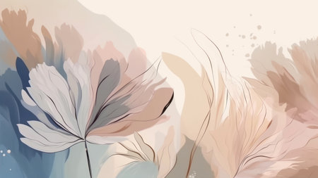 Abstract floral background in pastel colors. hand-drawn illustration.の素材