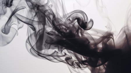 Abstract smoke moves on a white background. texture. design element.の素材