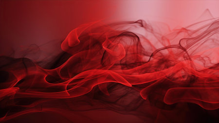 Abstract red smoke on black background. Fantasy fractal design. digital art. 3D rendering.の素材