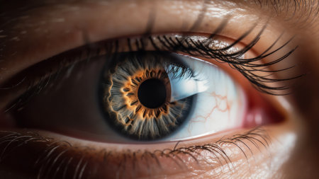 Close-up of human eye with beautiful iris. macro shotの素材
