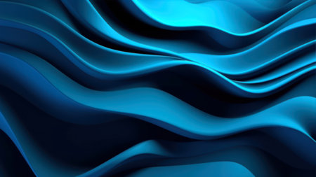 Blue abstract wavy background. 3d rendering, 3d illustration.の素材