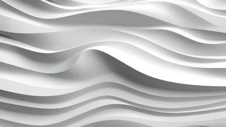 White abstract background with waves. 3d rendering, 3d illustration.の素材