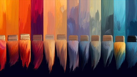 Colorful paintbrushes background. vector illustration. EPS 10.の素材