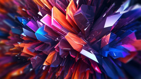 3d rendering of abstract geometric composition, digital art works. computer generated image.の素材