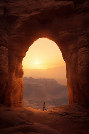 sunset in the desert of jordan the beautiful wonder of the worldの素材