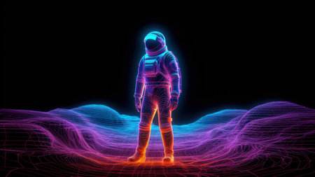 Astronaut in a spacesuit. 3d rendering, 3d illustration.の素材