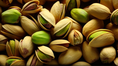 Pistachio nuts close-up. background of pistachios.の素材